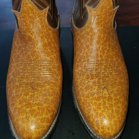 🔥VINTAGE TONY LAMA🔥MEN'S ANTELOPE LEATHER MID-CALF WESTERN BOOTS 🔥 - Picture 2 of 8